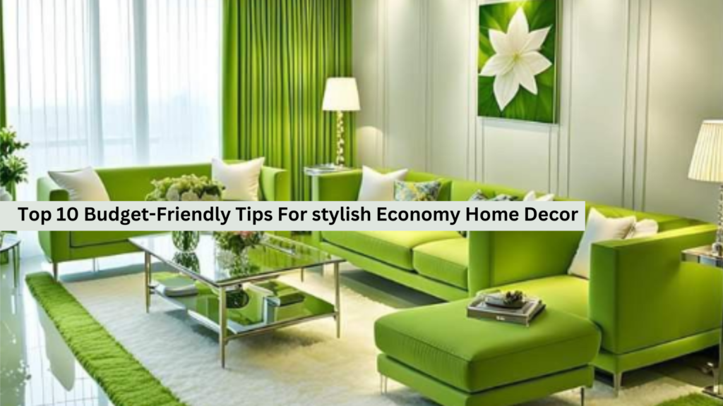 Modern economy home  decor with stylish  furniture and green vibrant.