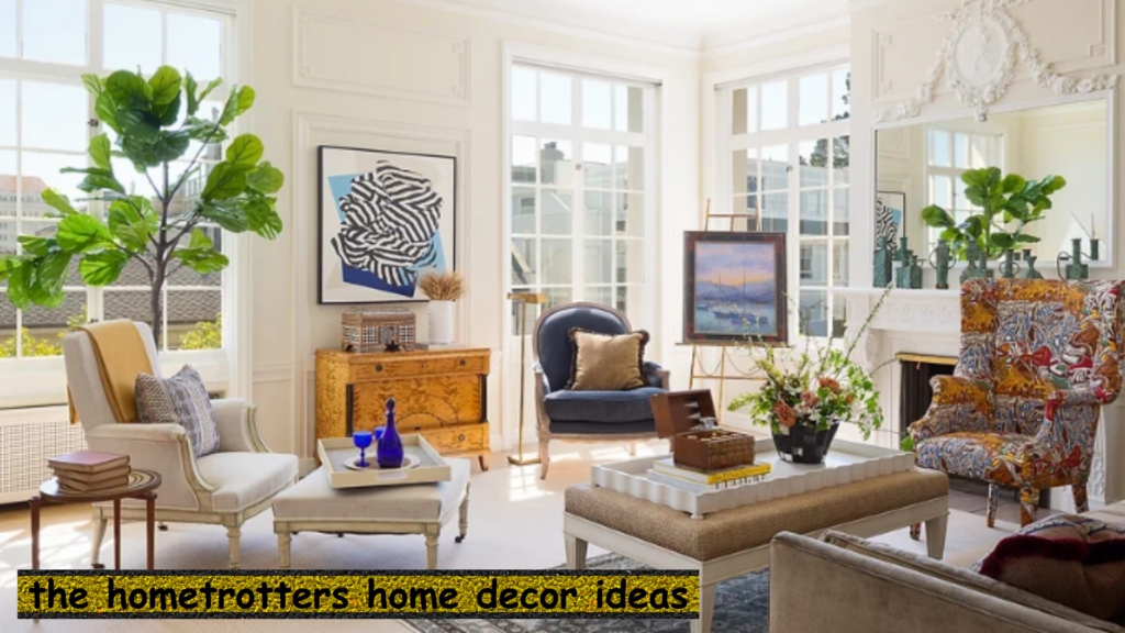 A beautifully decorated room showcasing TheHomeTrotters home decor ideas with chic and practical furnishings. 