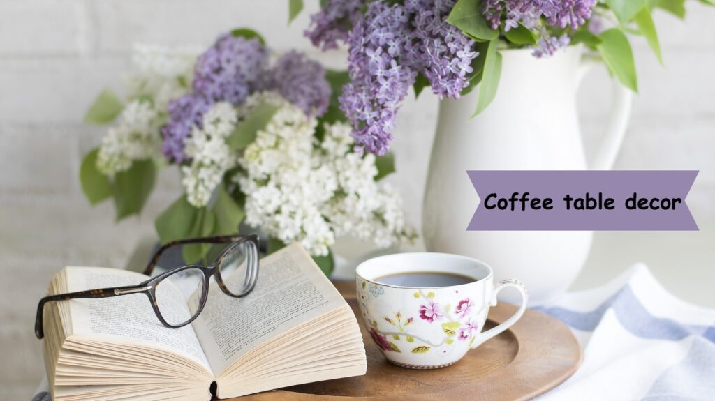 Open book with coffee cup
