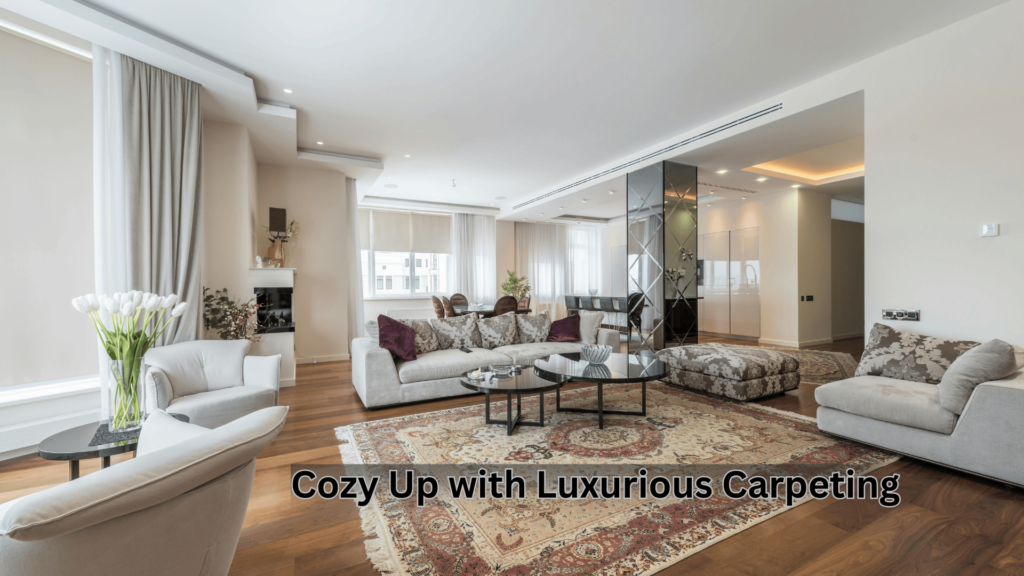 Cozy Up with Luxurious Carpeting Bight Big living room having carpet and coffeee table.