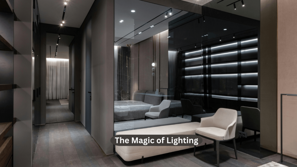 The Magic of Lighting Bedroom with chairs having many lights ,