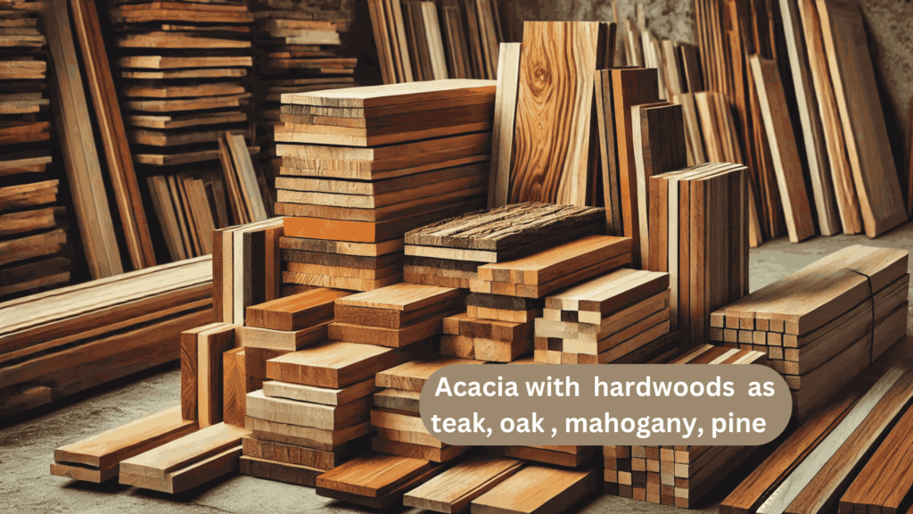 Diffrenet wood pieces like wattle wood,pine,teak,oak