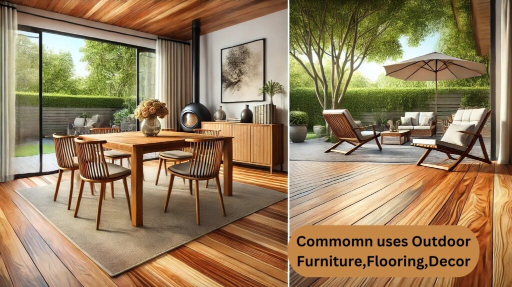 spacious living room with a polished wood dining table and chair.