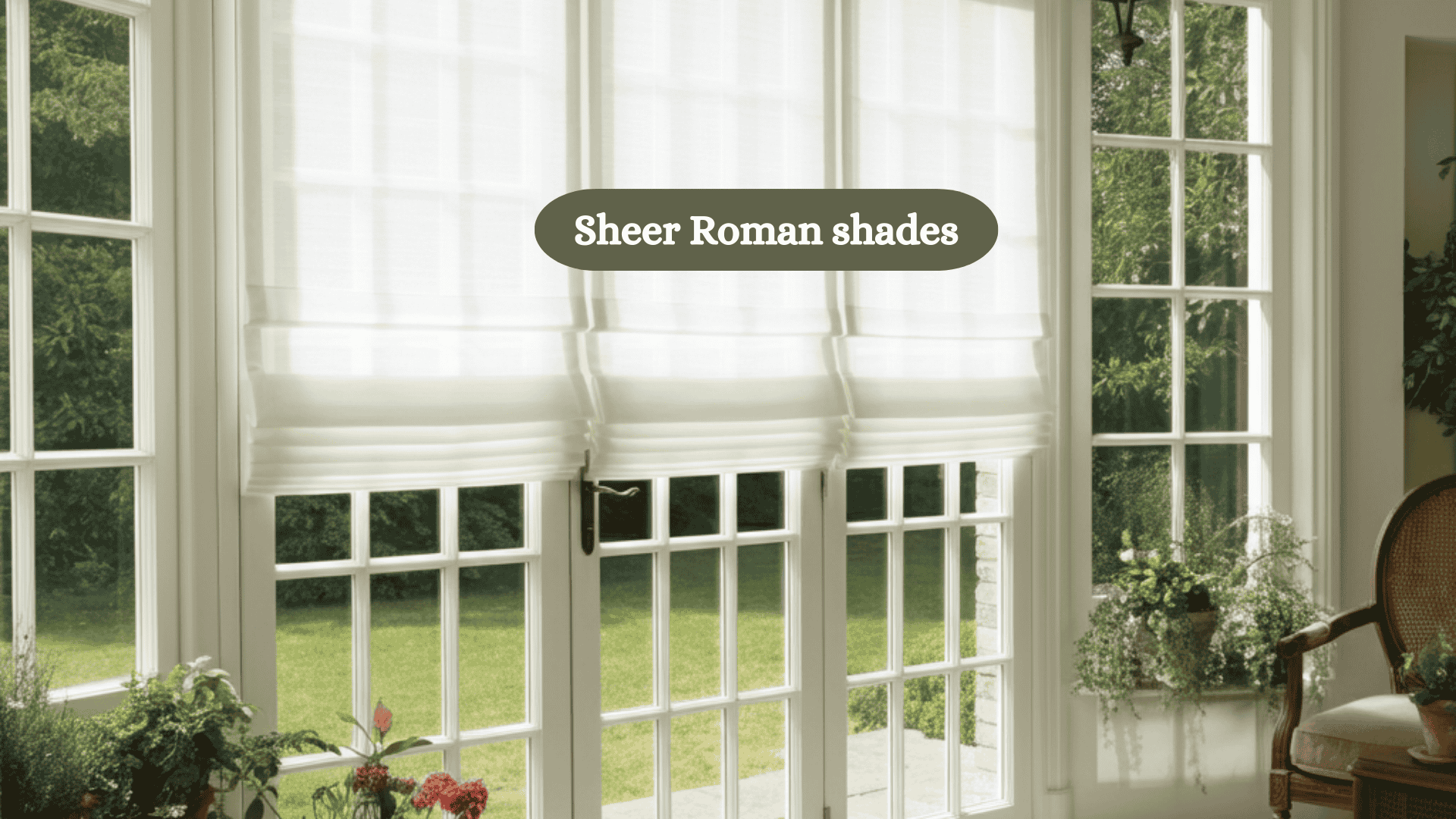 Roman shades French doors