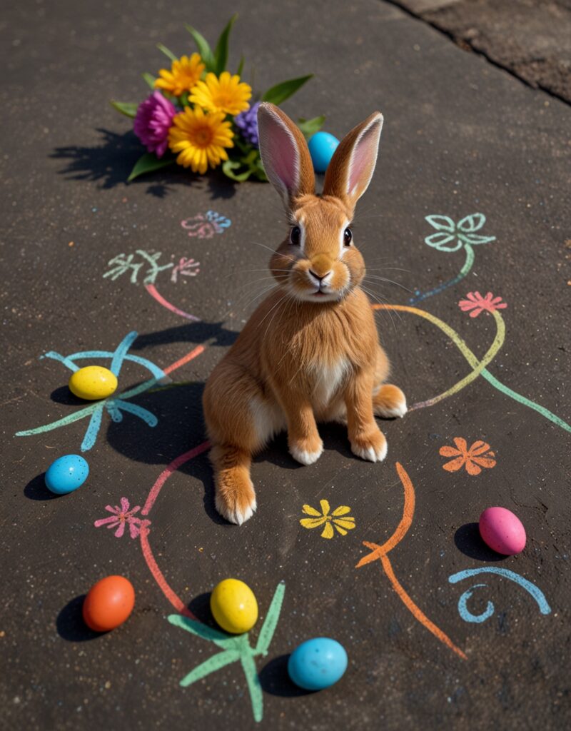 Fun Easter themed chalk sketches