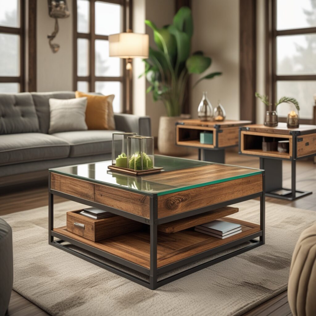 Coffee table in modern living room